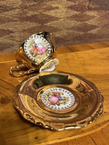Altın Yaldızlı Bavaria Porselen Fincan & Tabak – Made in Germany – Vintage Koleksiyon