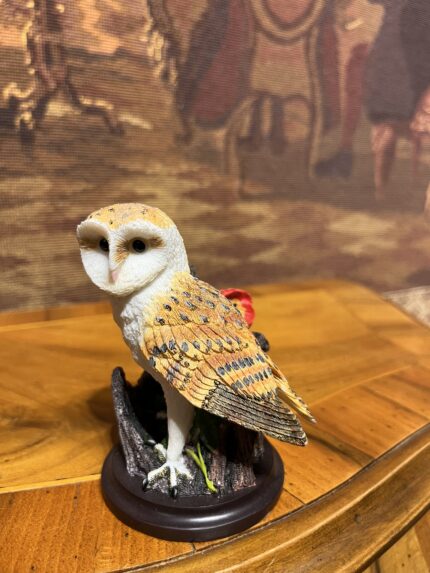 Vintage Baykuş Biblo – El Boyama Koleksiyonluk Kuş Figürü (9x8 cm)