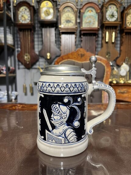 Vintage Gerz Kapaklı Seramik Kupa Bardak – Alman El Boyama Koleksiyonluk (16x10 cm)