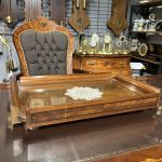 Vintage Ahşap Camlı Servis Tepsisi – El İşçilikli Dekoratif Tepsi 48x30 cm