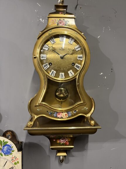 Palais Royal Çiçek Desenli Sarkaçlı Duvar Saati (Kurmalı Mekanizma)