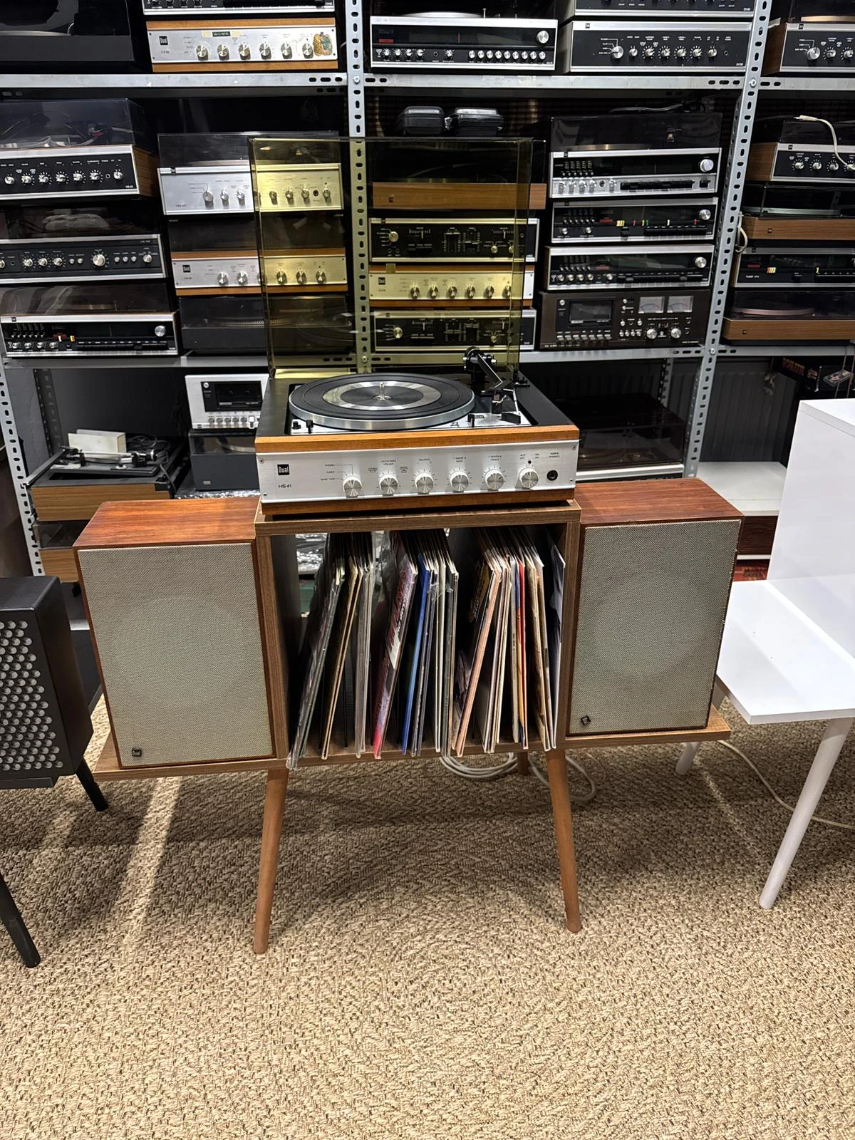 dual-hs41-cl12-vintage-muzik-sistemi Dual HS 41 + CL 12 Vintage Pikap ve Hoparlör Seti | Alman Üretimi Koleksiyonluk Hi-Fi Sistem - Görsel 1